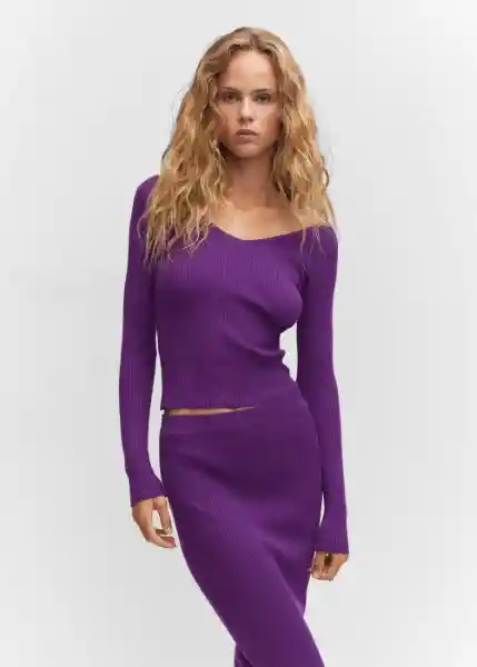 Falda Olimpica Morado Talla XS Mujer Mango