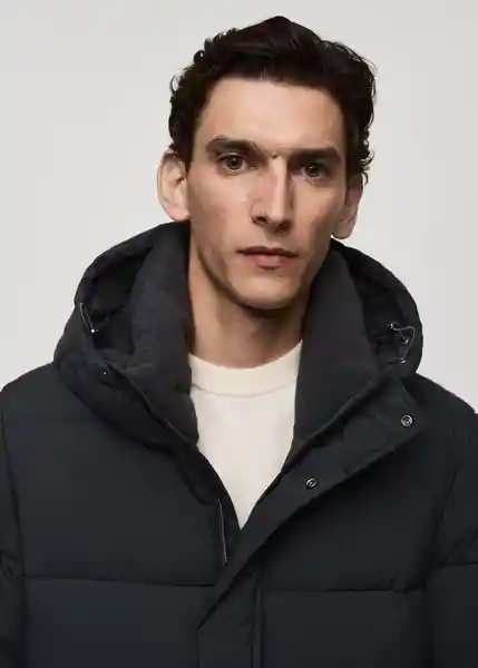 Abrigo Anorak Turino Antracita Talla L Hombre Mango
