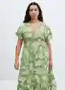 Vestido Coloma Verde Talla XL Mujer Mango