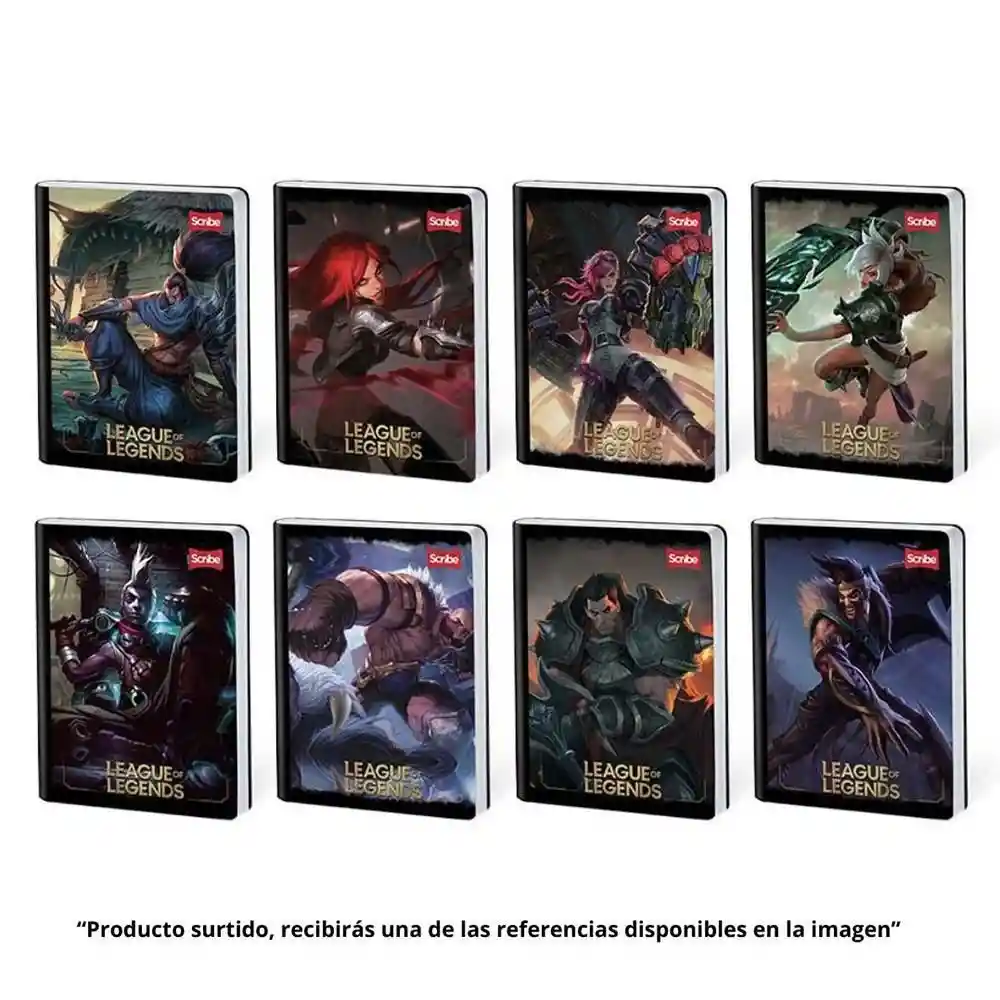 Cuaderno League Of Legends Cuadriculado 50 Hojas Cosido Scribe