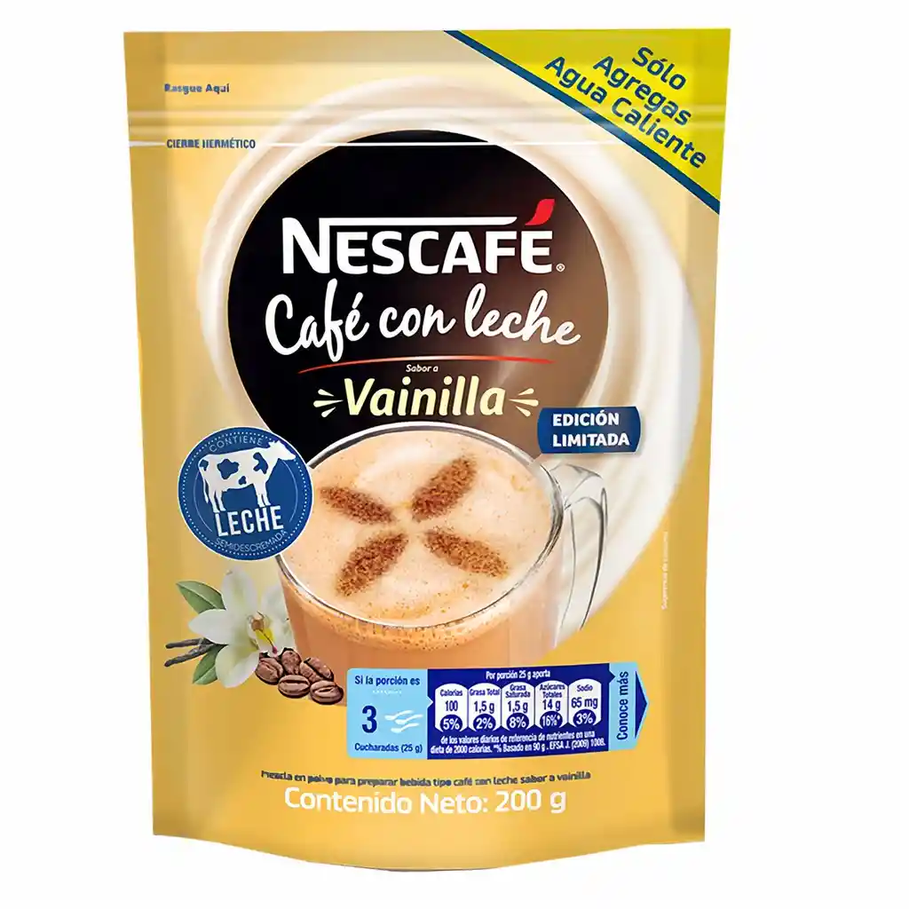 Café con Leche NESCAFÉ® Vainilla Bolsa x 200g