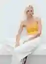 Top Sunny Mostaza Talla S Mujer Mango