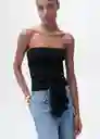 Top Julito Negro Talla S Mujer Mango