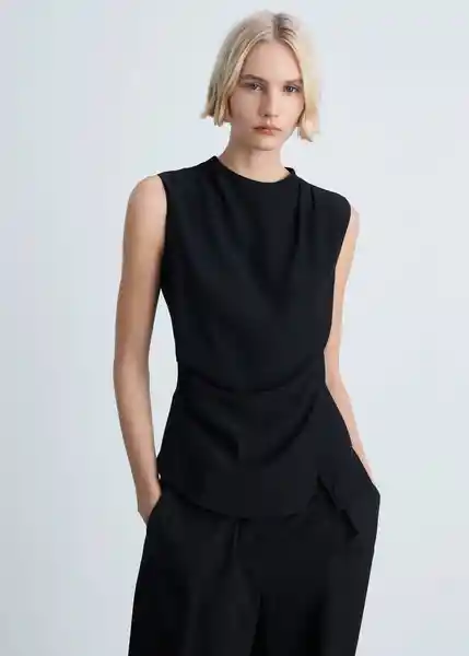 Blusa Area Negro Talla M Mujer Mango