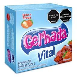 Gel'hada Mezcla Polvo para Preparar Gelatina Sabor a Fresa