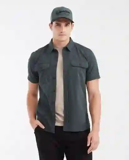 Camisa Cargo Manga Corta Verde Selvoso Ultraoscuro M Chevignon