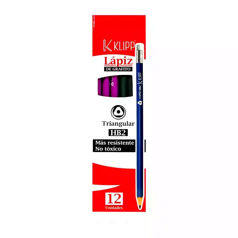 Klipp Lápiz de Grafito Negro Hb2 Triangular 