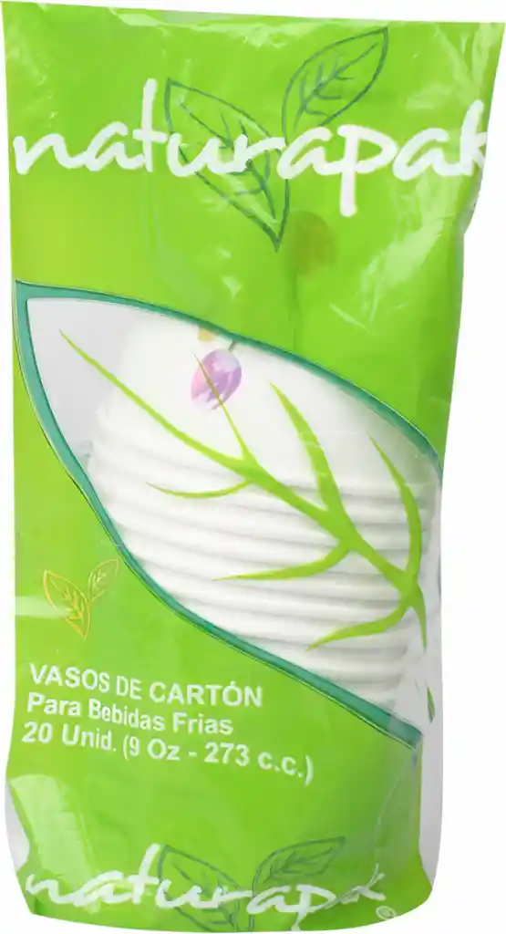 Naturapak Vasos de Cartón para Bebidas Frías