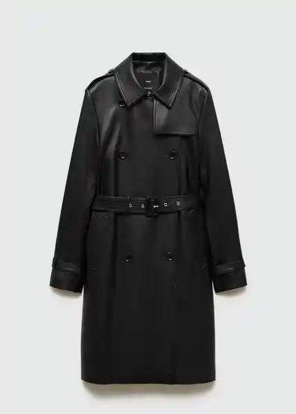 Saco Trench Polanapu Negro Talla XS Mujer Mango