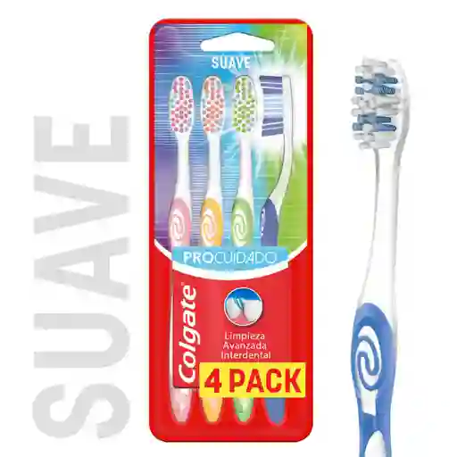 Cepillo de Dientes Suave Colgate Pro Cuidado x 4 Und
