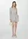Blazer Americana Elevivo Gris Talla XS Mujer Mango
