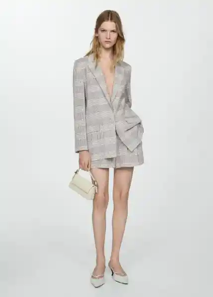 Blazer Americana Elevivo Gris Talla XS Mujer Mango