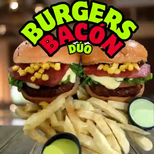 Burgers Bacon Duo + Papas Francesas