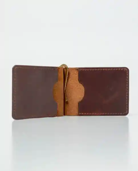 Billetera Clip Leather Goods Café Castaño Oscuro Chevignon