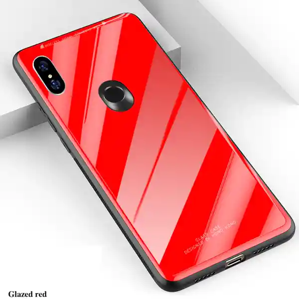 Xiaomi Estuche Protector Vidrio Templado Mi8 Lite Rojo