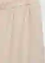 Pantalón Fluido Beige Talla L Mujer Mango
