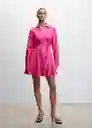 Vestido Naza-L Rosa Talla L Mujer Mango