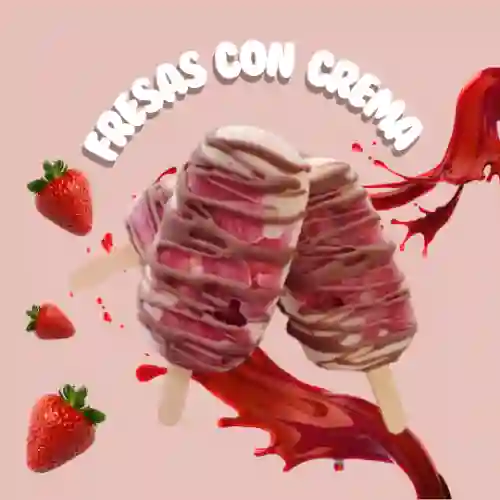 Paleta de Fresas con Crema