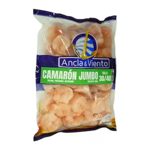 Ancla y Viento Camarón Jumbo Sin Cola 30/40