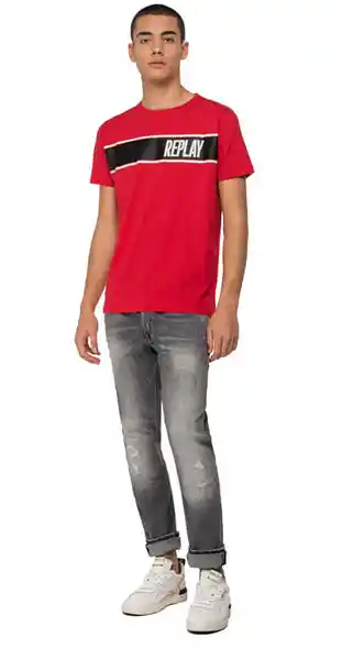 Replay Camiseta Basic Jersey 30/1 Hombre Rojo Talla XL