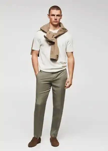 Pantalón Capri Khaki Talla 38 Hombre Mango