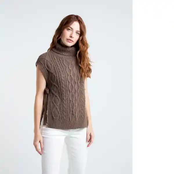 Saco Tejido Tribu Mujer Cafe Piedra Medio Talla M Naf-Naf 