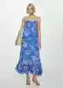 Vestido Sleepy Azul Talla L Mujer Mango