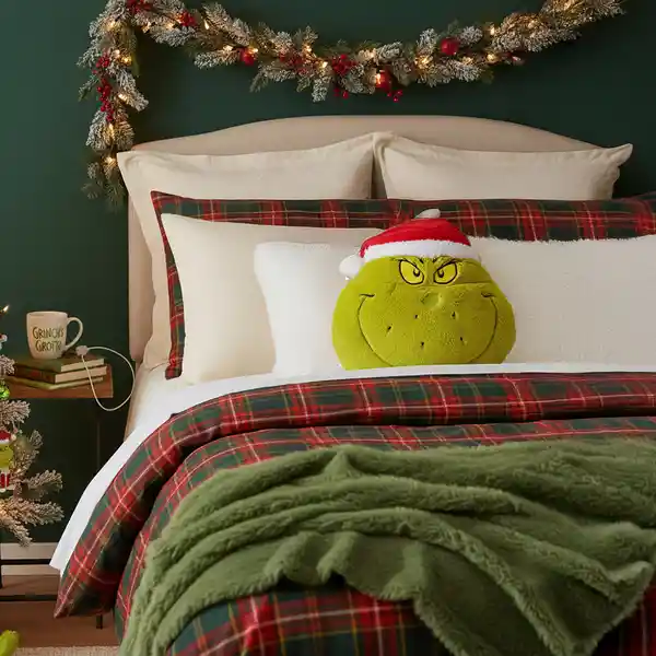 Almohada Navideña Cabeza Gigante Serie The Grinch Miniso