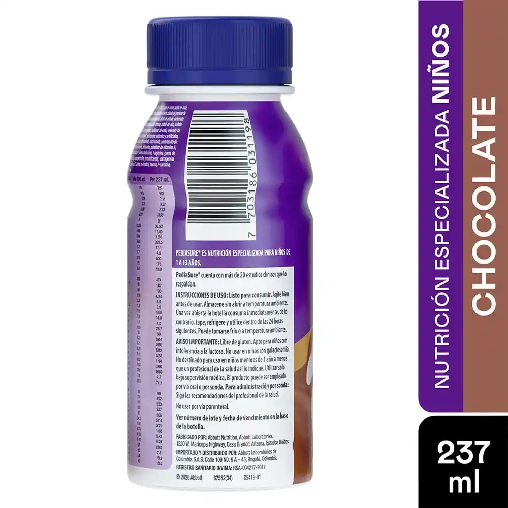 Pediasure Liquido Sabor Chocolate 237 ML