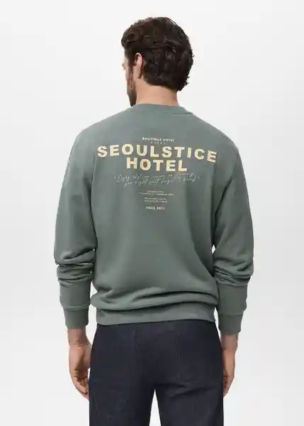 Buzo Sudadera Seoul Verde Talla M Hombre Mango