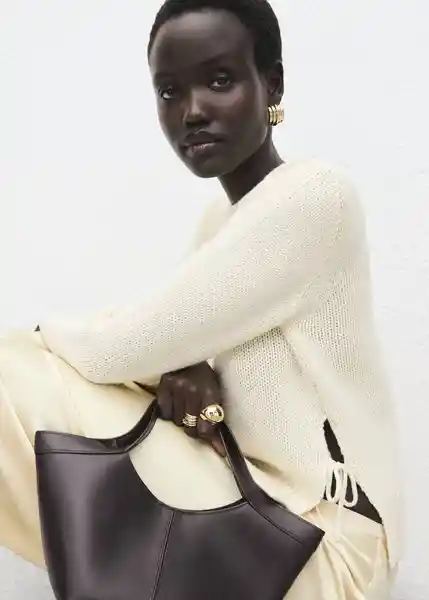 Jersey Lazos Crudo Talla M Mujer Mango