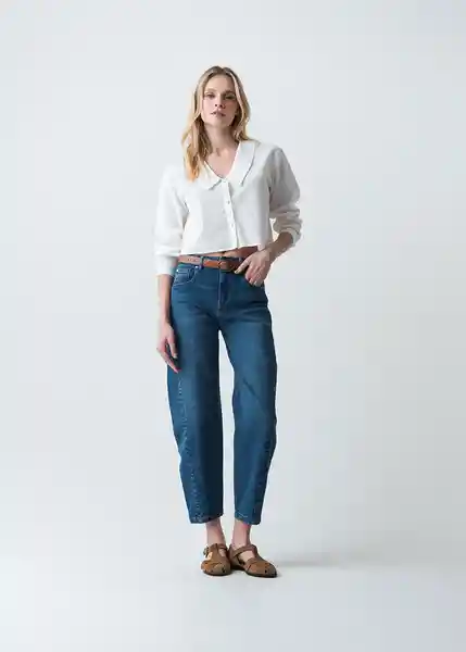 Camisa Yana Mujer Crudo Puro Claro Talla M 413G361 Naf Naf