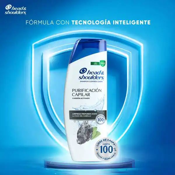 Shampoo Head Shoulders Purificacion Capilar Carbon Activado Control Caspa Champu Head and Shoulders 180 ml