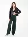 Pantalón Moño Frontal Verde Nafta Ultraoscuro Talla 8 Mujer Naf Naf