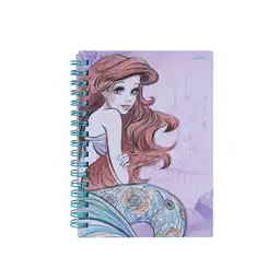 Libreta Púrpura Disney la Sirenita A6 50 Hojas Miniso