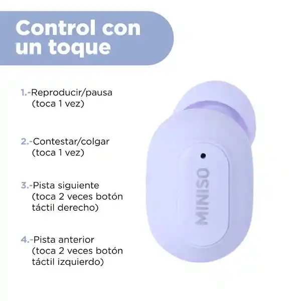 Audífonos Tws Morado R99 Miniso