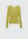 Camiseta Lacesec Verde Talla S Mujer Mango