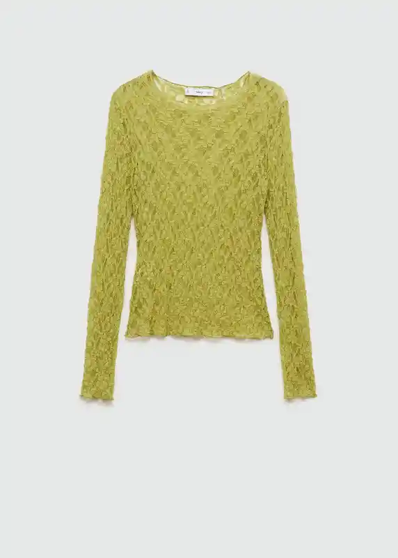 Camiseta Lacesec Verde Talla S Mujer Mango