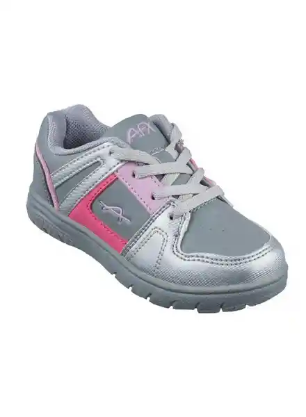 Aeroflex Tenis Deportivos Niña Color Plata / Rosado Talla 23/24