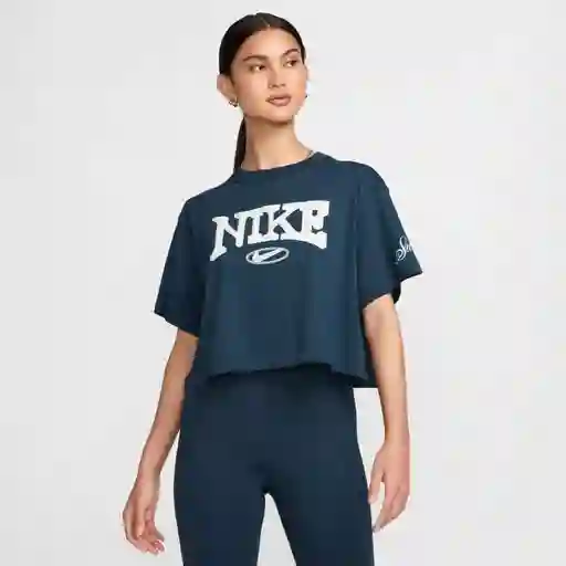 Nike Camiseta ns Tee Oc Varzity Mujer Azul L