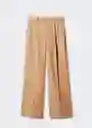 Pantalón Ines Camel Talla 34 Mujer Mango