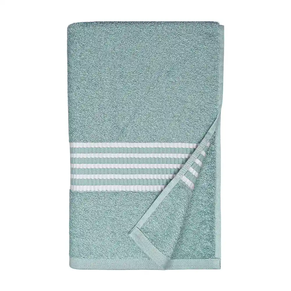Toalla Cuerpo 70x140 Turquesa Rayas Blanco Cannon