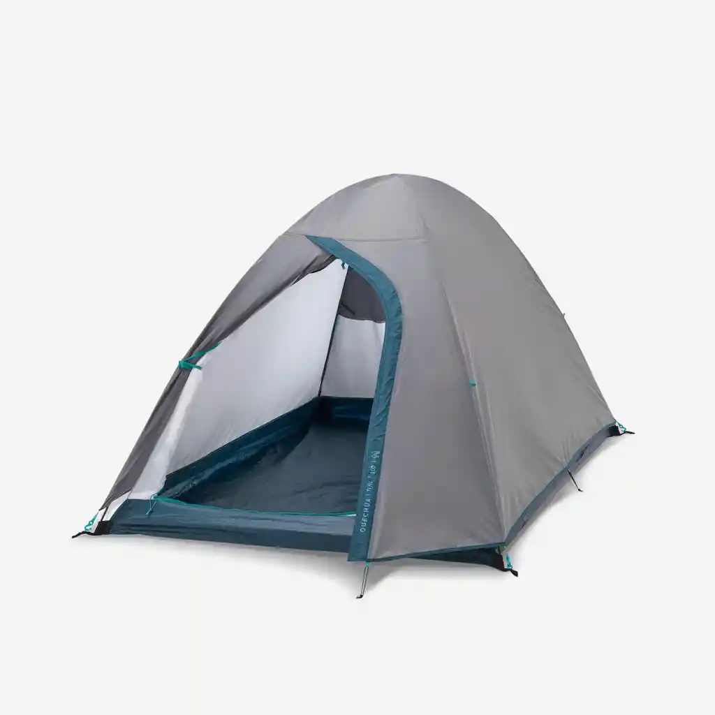 Carpa Impermeable Para 2 Personas Para Camping Mh100 Quechua Gris