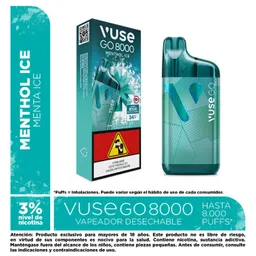 Vapeador Vuse Go Menthol Ice 3% X 8000 Puffs