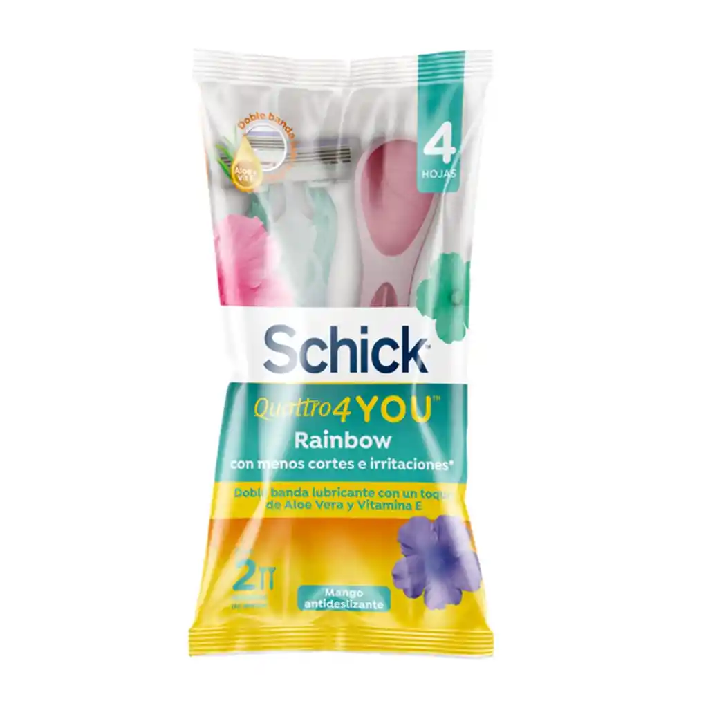Maquina Afeitar Schick Quattro 4 You Rainbow