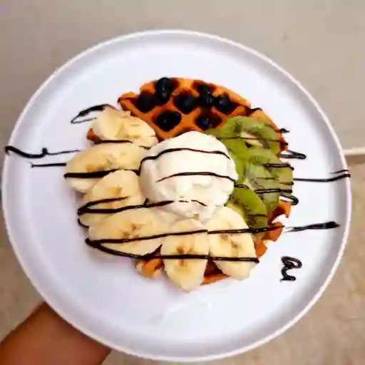 Wafle con helado