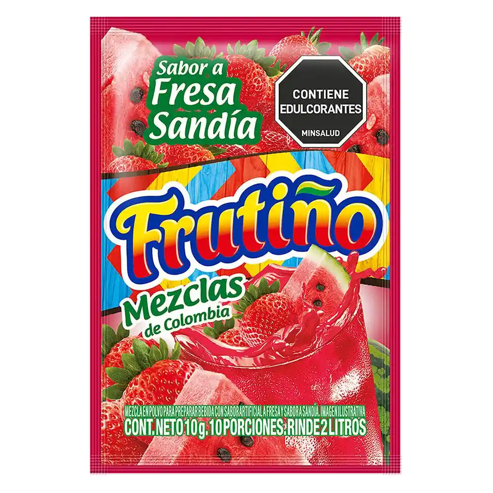 Mezcla Frutino Polvo Bebida Fresa Sandia(10 Gr)