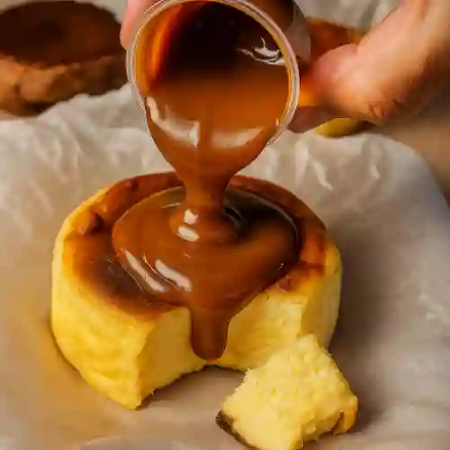 Tarta de queso con dulce de leche