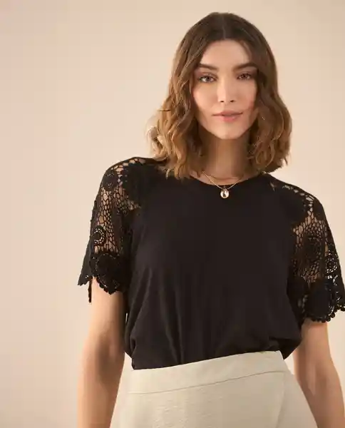 Camiseta Negro Puro Ultraoscuro Talla L 601G201 Esprit