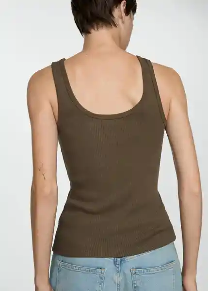 Top Brisa Khaki Talla S Mujer Mango